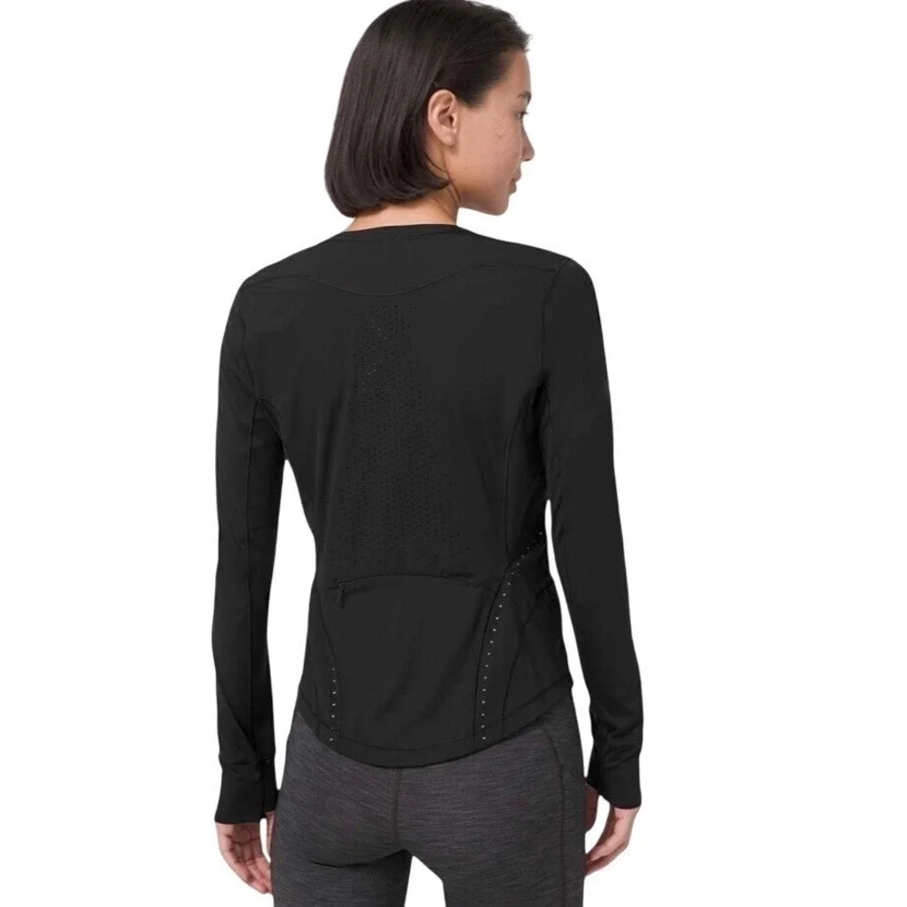 Lululemon Flash Forward Half Zip, Black, Size 6 - Picture 2 of 8